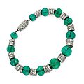 An art deco emerald bead and diamond bracelet, by cartier, circa 1925