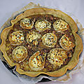 Tarte à l'oignon, chèvre et miel