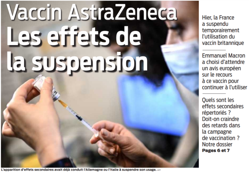 2021 03 16 SO Vaccin AstraZeneca Les effets de la suspension