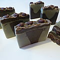 Savon café, argile verte.