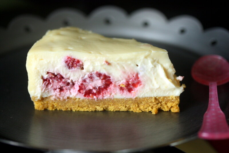 Cheesecake Sans Cuisson Au Chocolat Blanc Et Aux Framboises