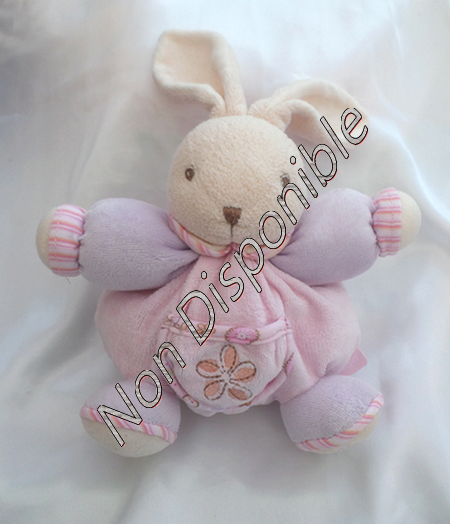 Peluche lapin Kaloo jaune et rose Pop Kaloo