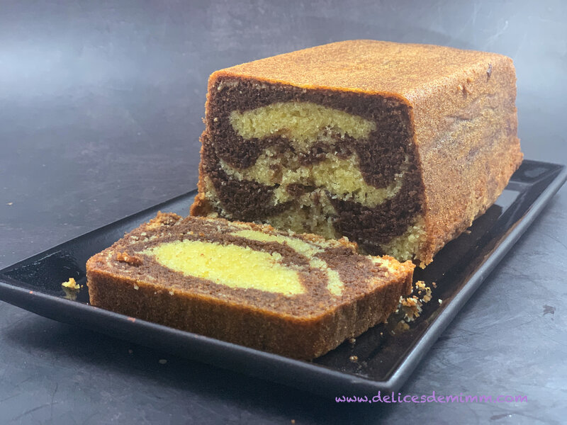 Cake moelleux marbré au chocolat 3