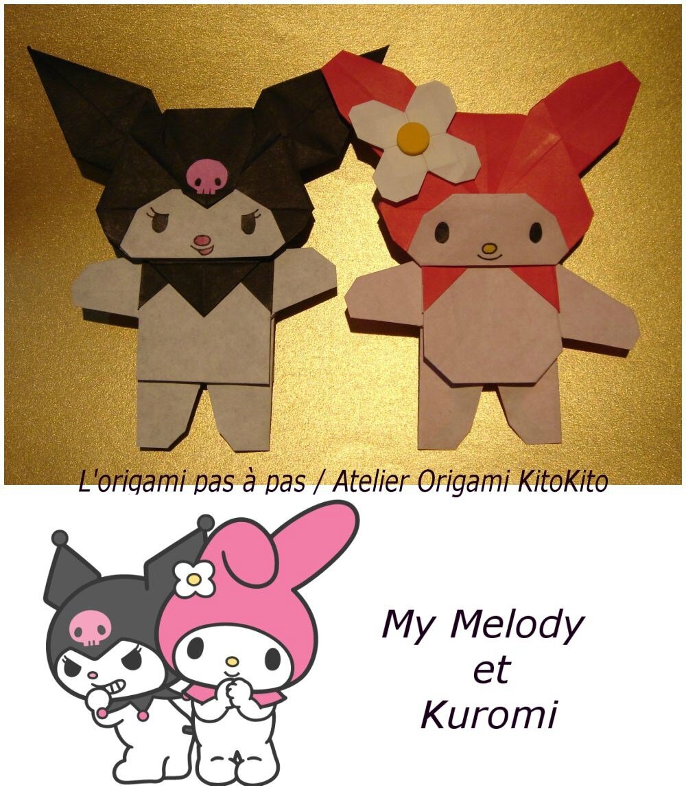  Lapin My Melody  et Kuromi L origami pas  pas 