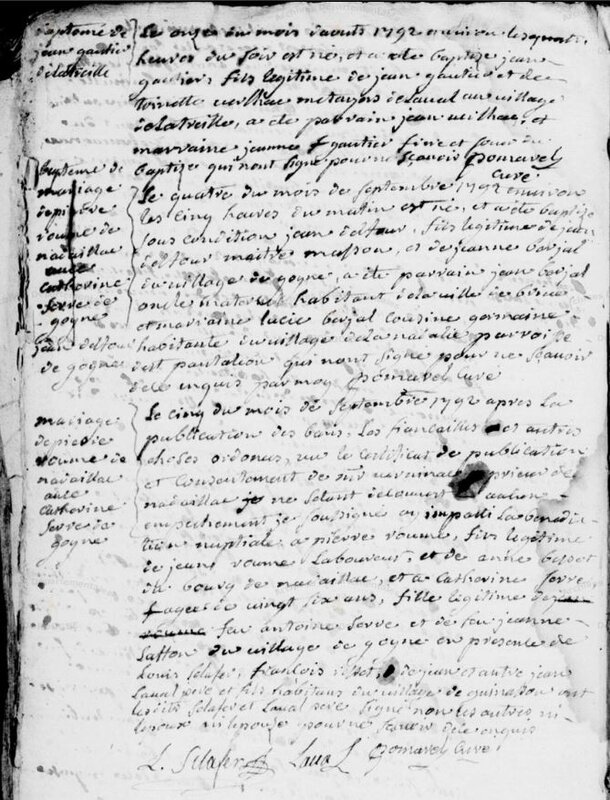 la feuillade septembre 1792 dernière page sous leglise folio 751