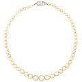 Natural pearl necklace with platinum and diamond clasp