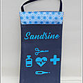 pochette infirmiere bleue sandrine