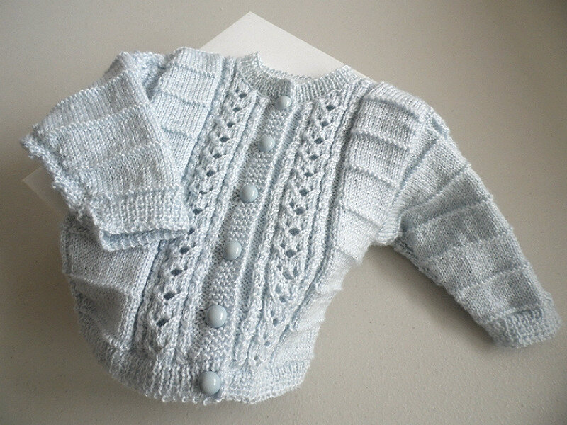 Gilet Bebe Coloris Azur Tricote Main Tricot Bebe Fait Main Tricot Bebe Layette