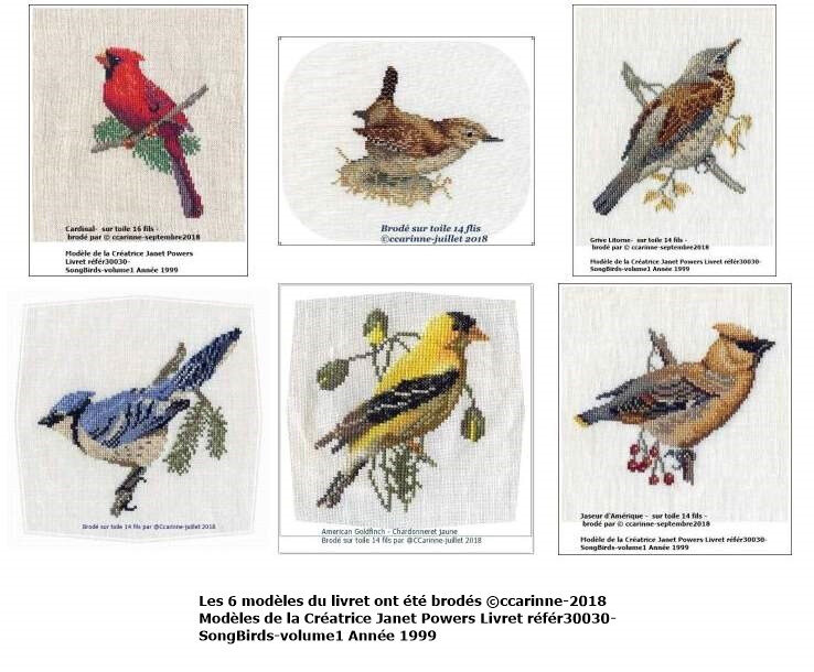 Trois oiseaux de plus brodés ...... et 121365147