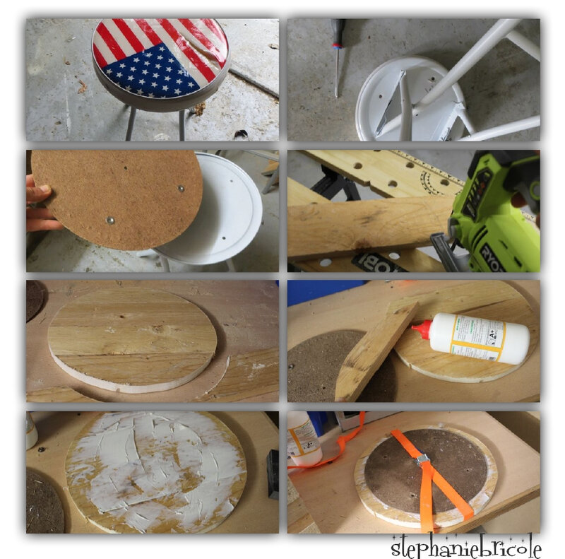 DIY RECUP TABOURET ETAPE