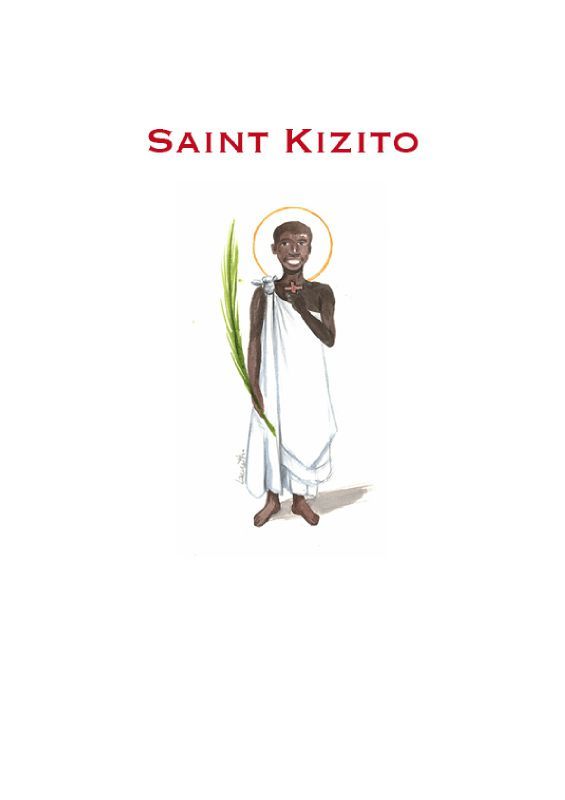 aquarelle de saint Kizito, martyr en Ouganda du groupe des 52 martyrs