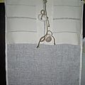 RIDEAU EN DRAP ANCIEN ET LIN BLANC