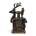 A rare black-glazed 'deer' incense holder Jin - Xixia dynasty