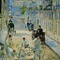 Manet, la rue Mosnier aux paveurs