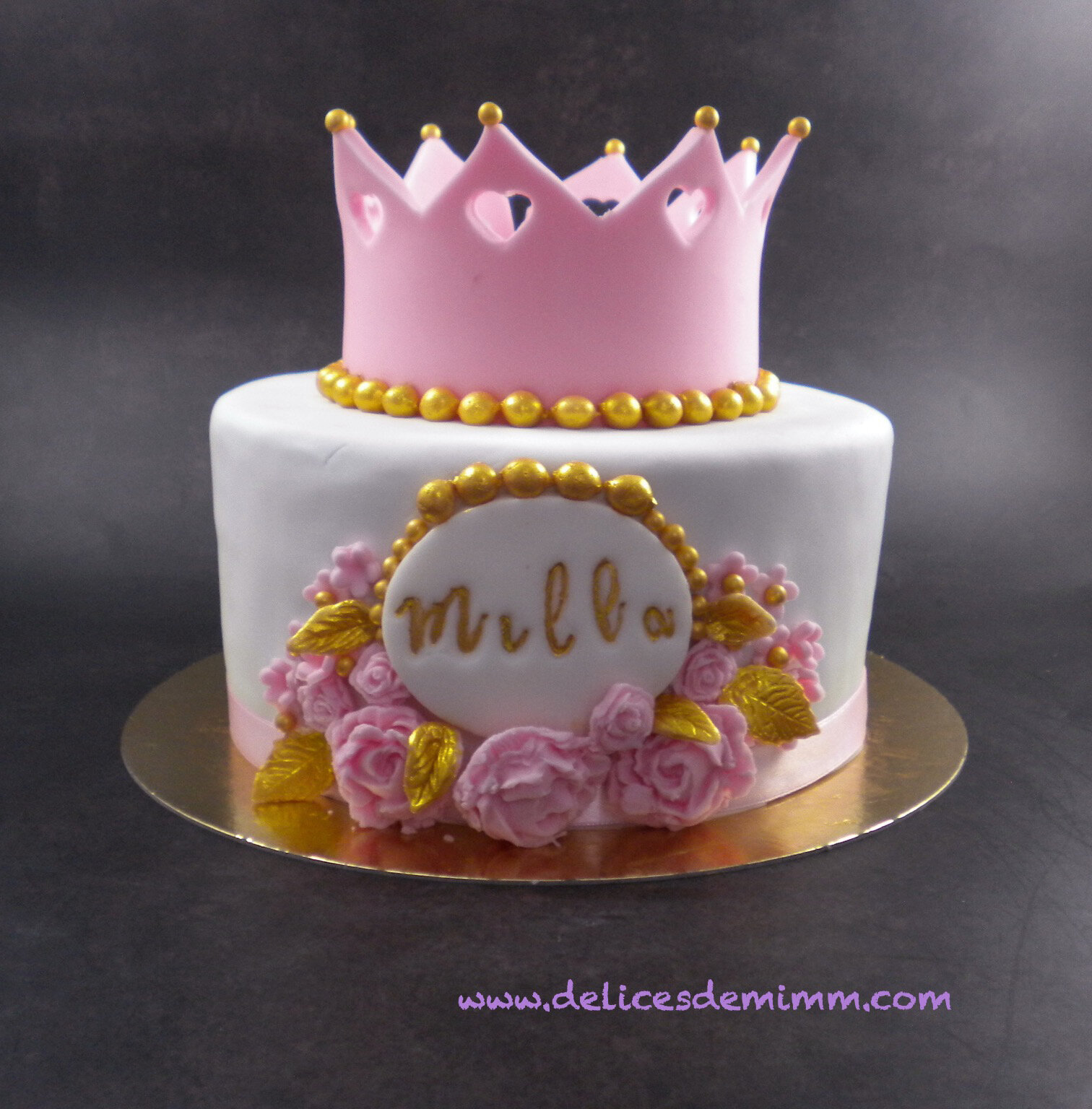 Gâteau 1 an couronne princesse