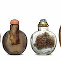 Four agate snuff bottles, 1740-1860