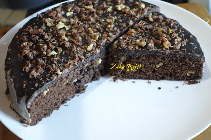gâteau gitan aux noix, chocolat et caramel