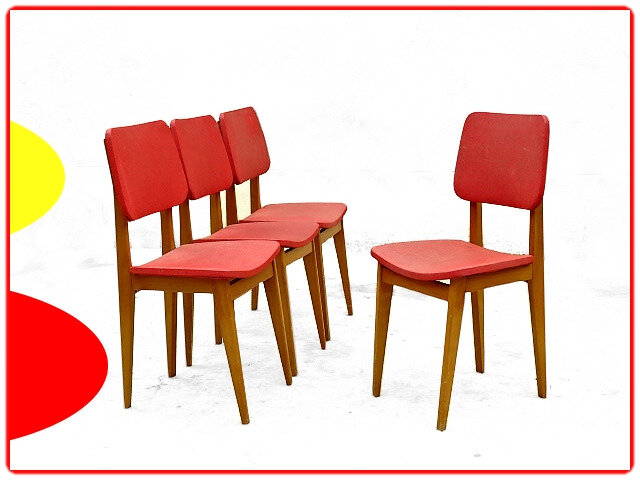 Chaises vintage 1950 skai