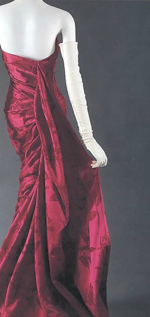 CHRISTIAN DIOR Fall 1957 Haute Couture Venezuela Draped Silk Evening  Dress Size XXS-XS