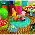 girafe à frictions, boîtes à pique-nique 
