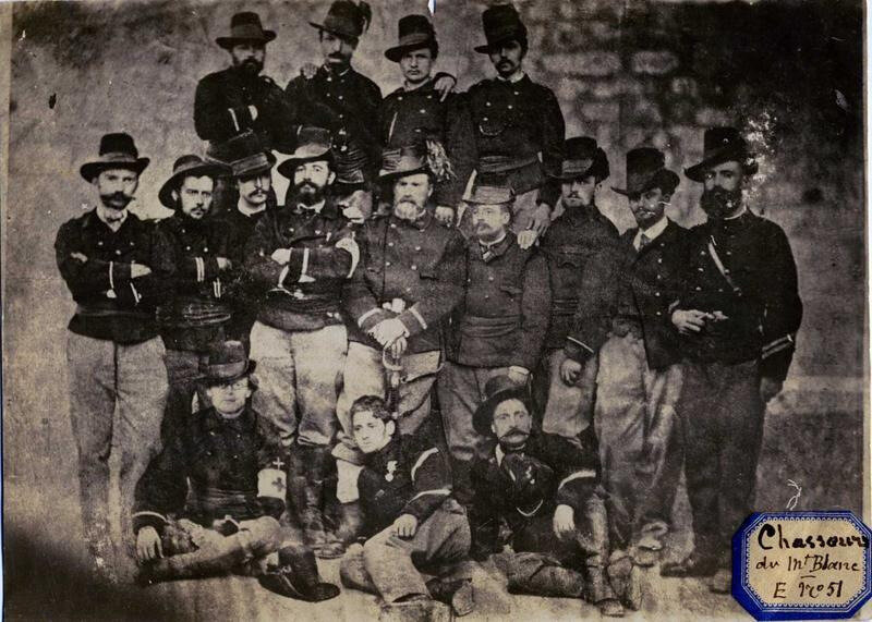 Officiers, s-officiers et chef de triade, des chasseurs des Alpes, francs-tireurs de la Savoie (1870)
