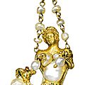 Spanish, late 16th century, pendant in the form of a mermaid