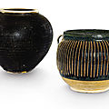 Two henan black-glazed jars, song dynasty (960-1279)