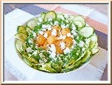 salade courgette, riz, melon, féta salade courgette, riz, melon, féta
