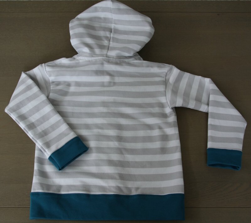 Gilet sweat capuche Block Stripes Ottobre lillestoff (3)