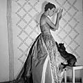 Cristobal Balenciaga, Mary Jane Russell in gown, photo by Louise Dahl-Wolfe