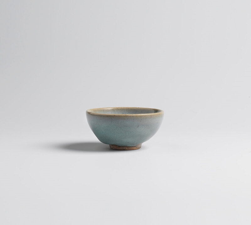 Glazed Stoneware ‘Bubble’ Bowl, Northern Song period, 11th - 12th century, Jun kilns, Henan province. Diameter: 8.1cm. © Eskenazi.
