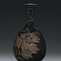 A black-glazed russet-splashed vase (yuhuchunping), Northern Song-Jin dynasty 1
