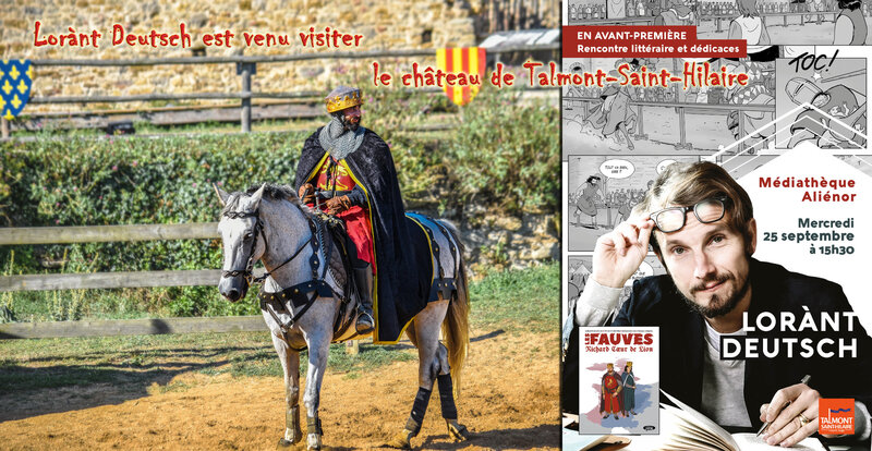 Lorànt Deutsch est venu visiter le château de Richard Coeur de Lion à Talmont-Saint-Hilaire