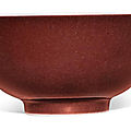 A copper-red glazed bowl, qianlong seal mark and period (1736-1795)