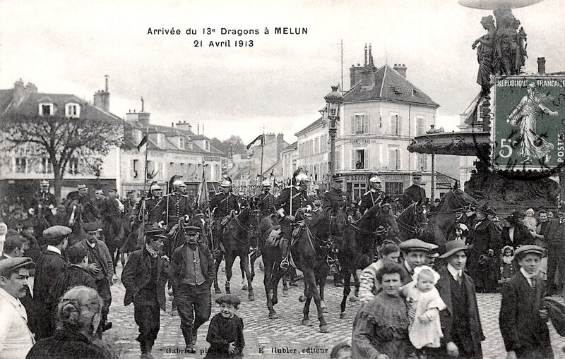 13e Dragons à Melun, 13 avril 1913