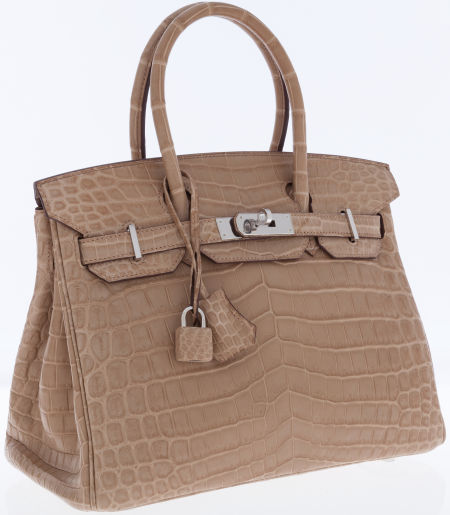 Hermes 30cm Matte Poussiere Nilo Crocodile Birkin Bag with