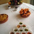 Recettes du buffet: gaspacho et soupe petits pois au thermomix