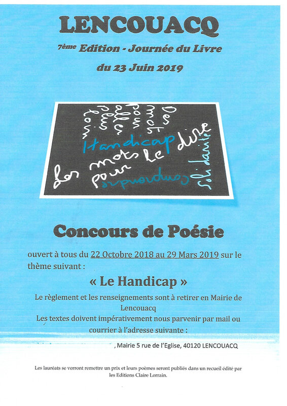 Affiche du concours de poésie 2019