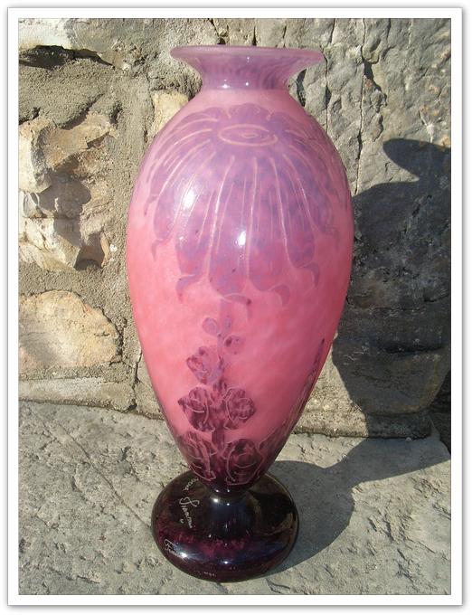 Vase en pâte de verre Dahlia Le Verre Français (Charles Schneider)