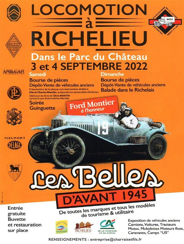Locomotion à Richelieu le 4 septembre. Nous y serons !