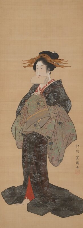 Utagawa_Toyokuni__1769_1825___Courtesan_Tying_Her_Obi
