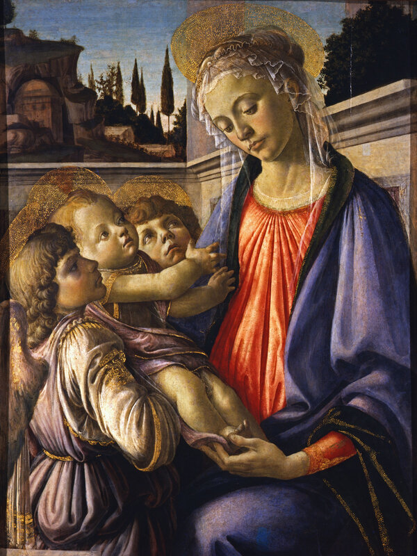 Madonna and Child with two angels around 1468