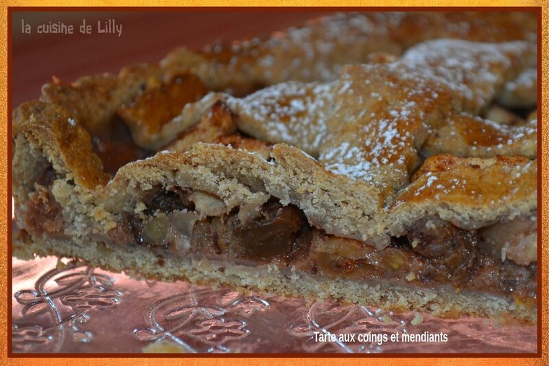 tarte aux coings et mendiants