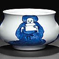 A rare small blue and white censer, kangxi period (1662-1722)