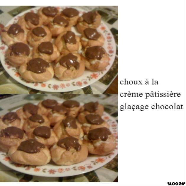 Choux A La Creme Patissiere Et Glacage Chocolat Les