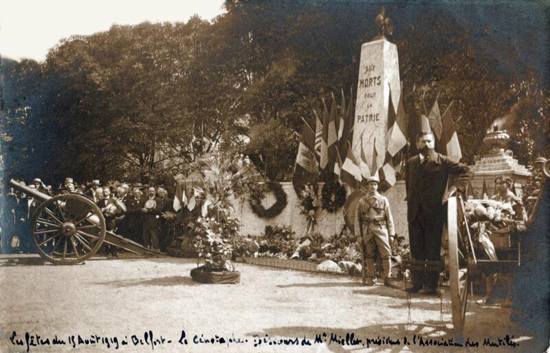 1919 08 15 Belfort CPA Place d'Armes Discours Miellet BF