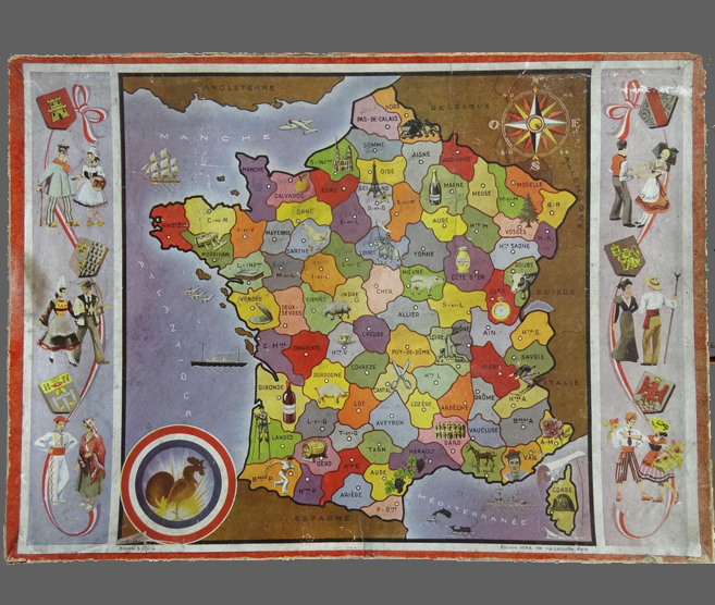Jeu Puzzle En Bois Carte De France 1950 Editions