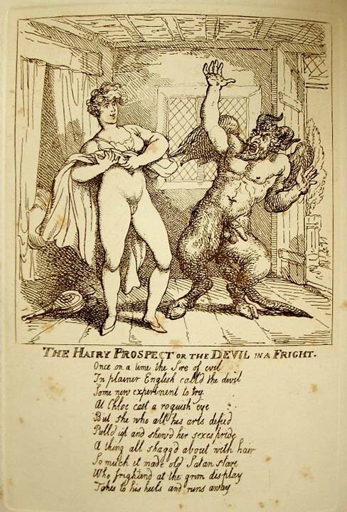 Thomas Rowlandson 1756-1827 The Hairy Prospect of the Devil in a Fight v1810