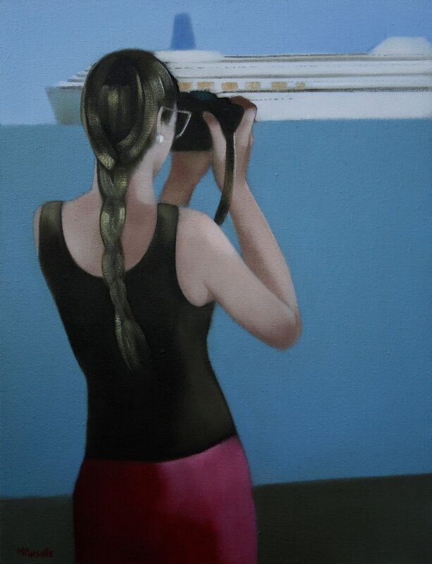 Croisière - huile sur toile de jute - 116 x 89 cm
