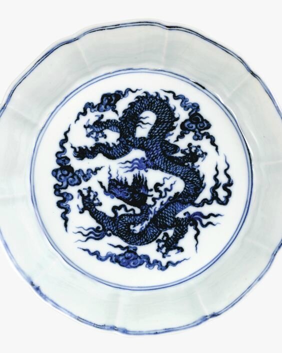 Calligraphy Brush, Blue and White Porcelain Dragon – Luxe Curations